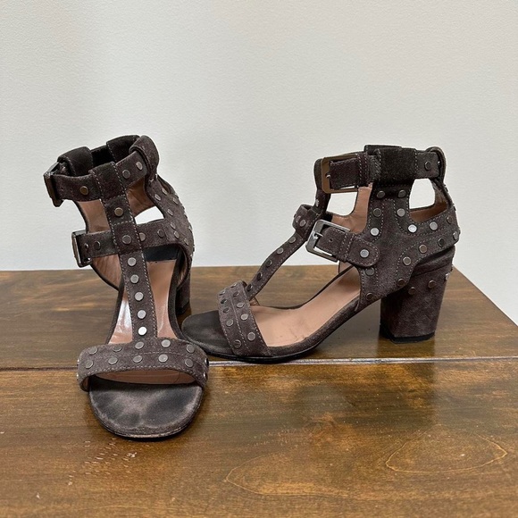 Vintage Laurence Dacade T-Strap Gladiator Style Suede Sandals, Size 6.5 - Picture 2 of 4